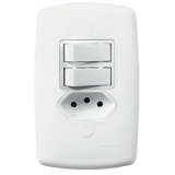 Conjunto Interruptor Duplo Paralelo + Tomada 20a - Mônaco